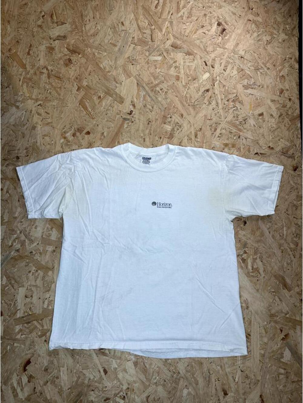 Vintage Horizon Music Inc T-Shirt Mens XL White 2001 Promo Audio Cable Band Tee